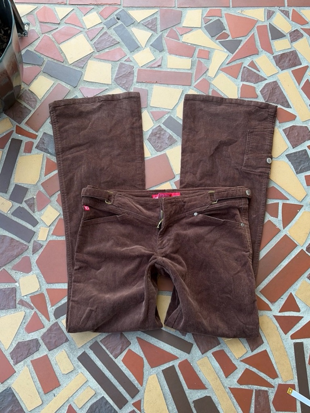 Vintage Brown Corduroy Low Rise Flare Panrs